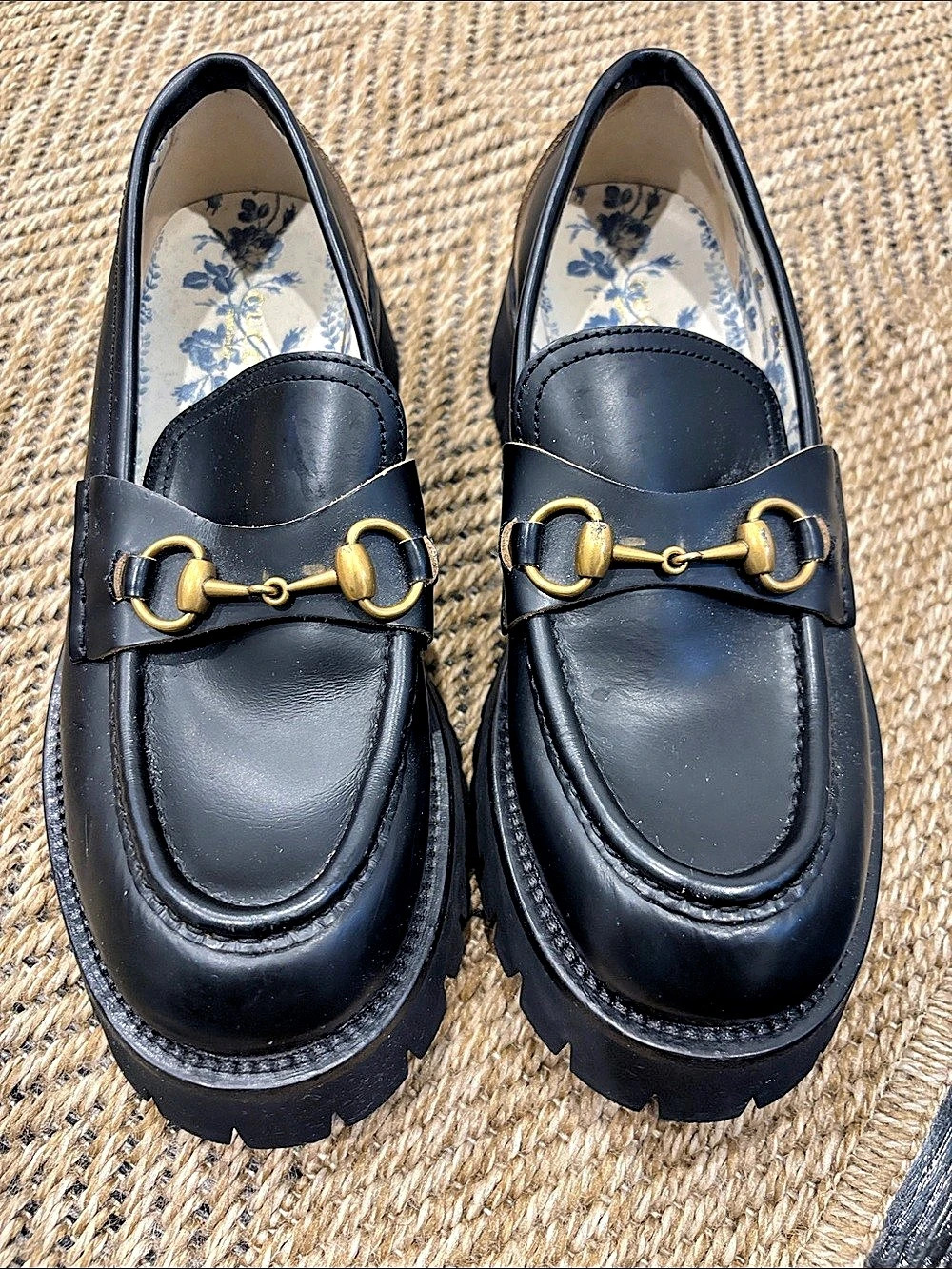 Gucci Harald Leather Lug-Sole Horsebit Loafer Black
